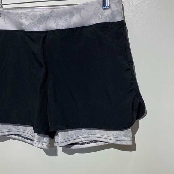 BSP Women's Black 2 in 1 Stretch Athletic Running Shorts Size Large - Picture 3 of 8